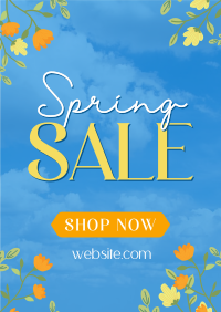 Spring Sale Flowers Poster Design