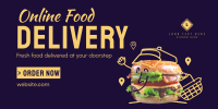 Fresh Burger Delivery Twitter Post Design