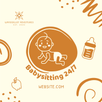 Babysitting Services Illustration Instagram post Image Preview