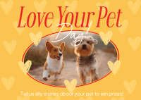 Retro Love Your Pet Day Postcard Image Preview