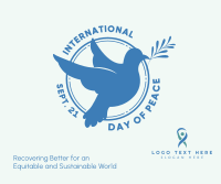 Day Of Peace Dove Badge Facebook Post Design