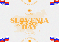 Minimalist Slovenia Statehood Day Postcard Image Preview