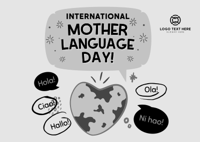 World Mother Language Postcard Image Preview