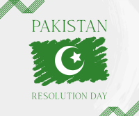 Pakistan Day Brush Flag Facebook post Image Preview