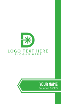 Green D Asterisk Business Card Design