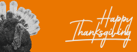 Orange Thanksgiving Turkey Facebook Cover Image Preview