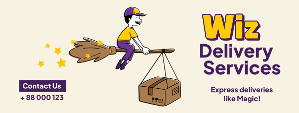 Wiz delivery services Facebook Cover Design Image Preview