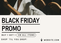 Black Friday Bold Modern  Postcard Image Preview