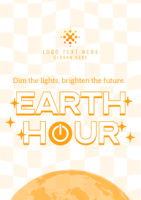 Earth Hour Retro Flyer Image Preview