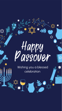 Happy Passover Wreath Instagram Story Design