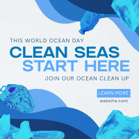Ocean Day Clean Up Drive Linkedin Post Image Preview