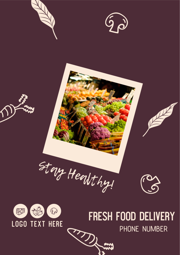Fresh Food Delivery Flyer Design Image Preview