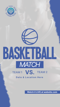Upcoming Basketball Match Instagram Reel Design