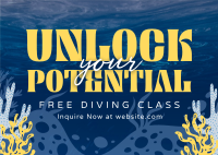 Free Diving Class Postcard Image Preview