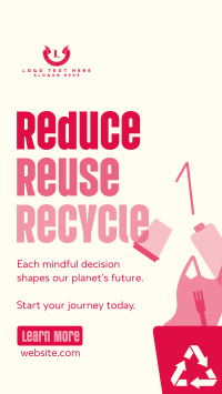 Reduce Reuse Recycle Waste Management TikTok Video Design