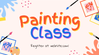 Quirky Painting Class Facebook Event Cover Design
