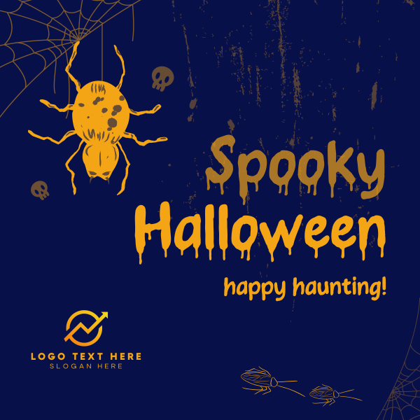 Halloween Spider Greeting Instagram Post Design Image Preview