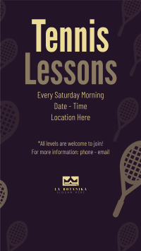 Tennis Lesson Facebook Story Design