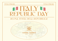 Retro Italian Republic Day Postcard Image Preview