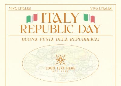 Retro Italian Republic Day Postcard Image Preview