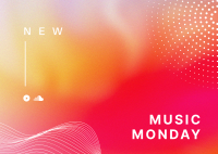 Music Monday Gradient Postcard Design