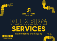 Plumbing Expert Services Postcard Design