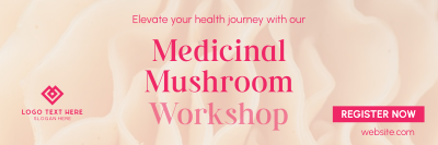 Minimal Medicinal Mushroom Workshop Twitter header (cover) Image Preview