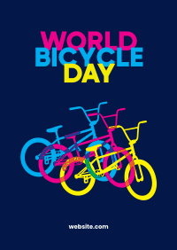 World Bicycle Day CMYK Poster Design