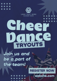 Quirky Cheerleading Tryouts Poster Design