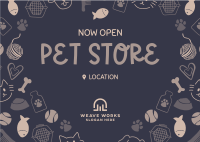 Pet Store Now Open Postcard Image Preview