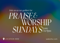 Sunday Worship Postcard Design