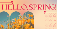 Retro Welcome Spring Facebook Ad Design