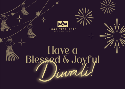 Blessed Diwali Festival Postcard Image Preview