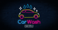 Neon sign Car wash Facebook Ad Design