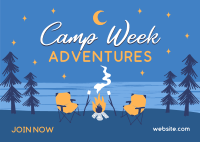 Moonlit Campground Postcard Design