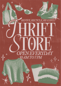 Retro Thrift Shop Poster Design