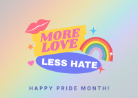 More Love, Less Hate Postcard Image Preview