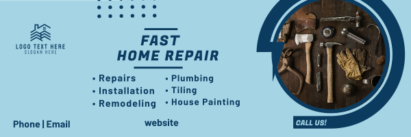 Fast Home Repair Twitter Header Design Image Preview