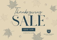 Elegant Thanksgiving Sale Postcard Image Preview