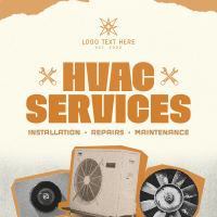 Retro HVAC Service Instagram Post Design