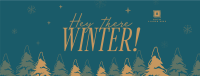Hey There Winter Greeting Facebook Cover Design