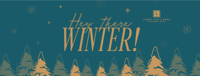 Hey There Winter Greeting Facebook cover Image Preview
