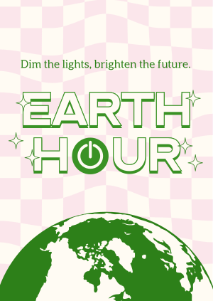 Earth Hour Retro Poster Image Preview