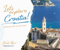 Beautiful Places In Croatia Facebook Post Design