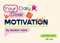 Daily Motivational Podcast Postcard Design