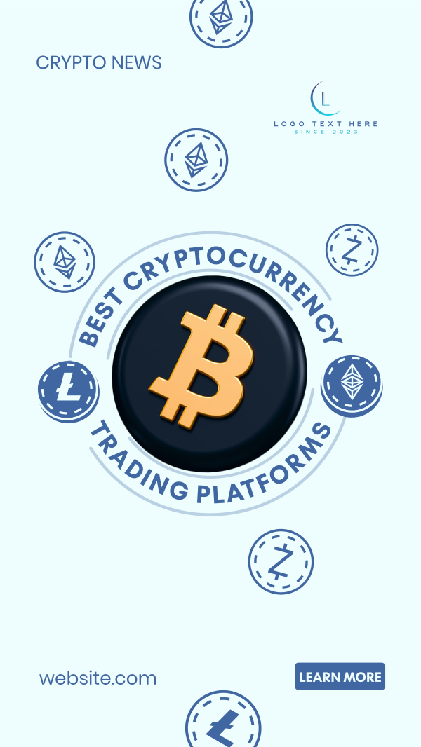 Cryptocurrency Trading Platforms Instagram Story Design Image Preview