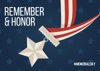 Memorial Day Medal Postcard Image Preview