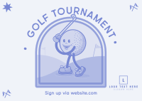 Retro Golf Tournament Postcard Image Preview