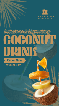 Refreshing Coconut Drink YouTube short Image Preview