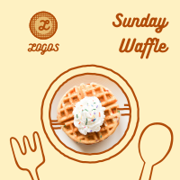 Yummy Waffle Plate Instagram Post Design